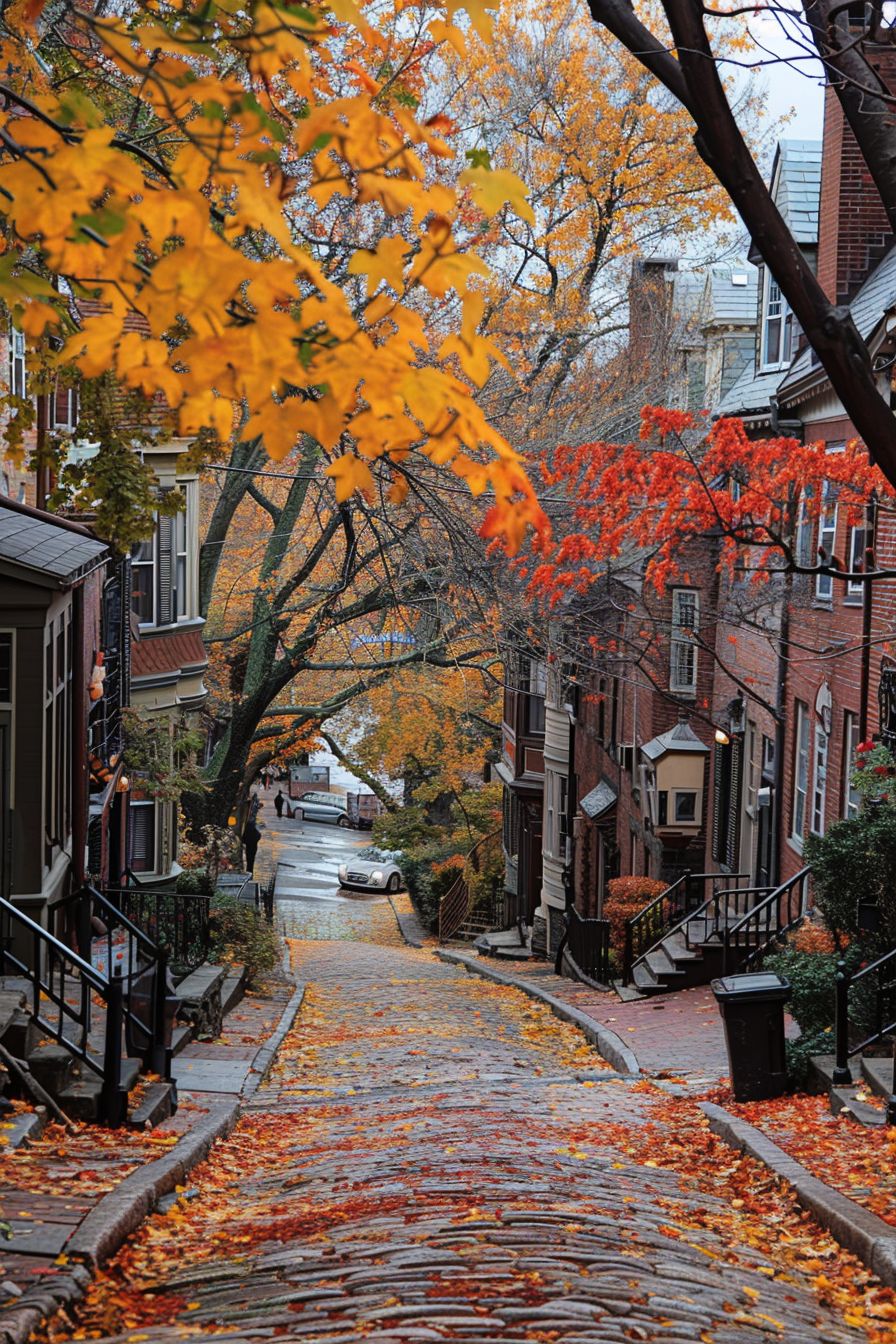 Old-money street in the Beacon Hill neighborhood of Boston