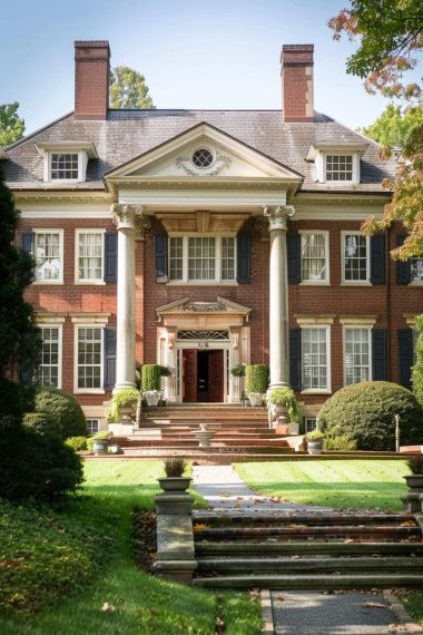 a grand old money Georgian style house in Virginia